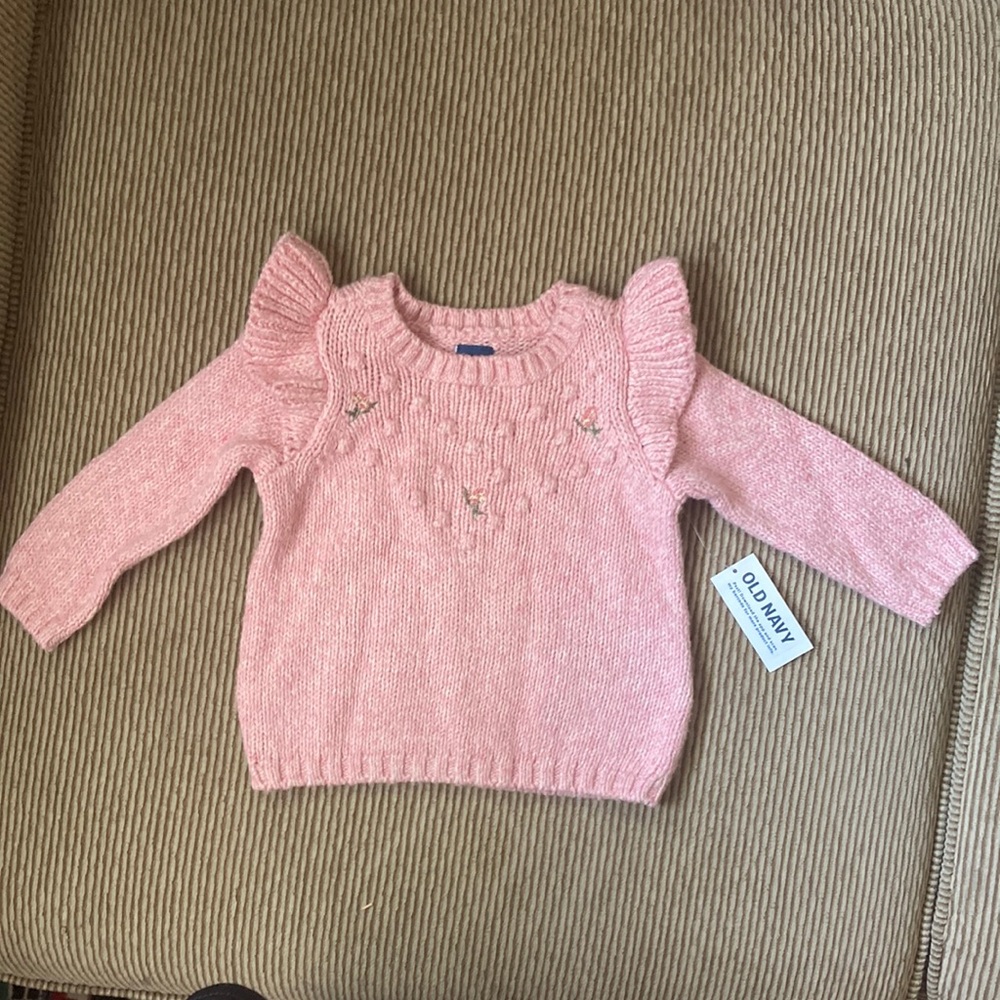 Pink soft sweater size 3-6months nwt